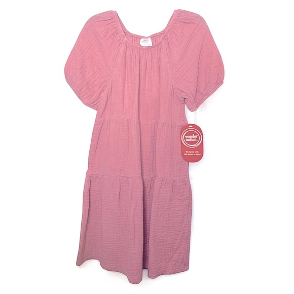 Wonder Nation Girls Tiered Cotton Gauze Dress - Picture 4 of 7